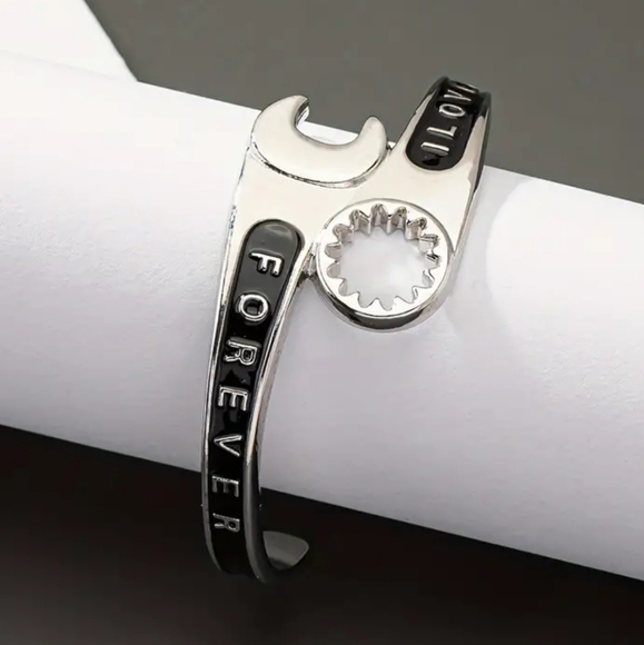 New! MEN'S I Love You Forever Box Wrench Cuff Bracelet. - Picture 2 of 6